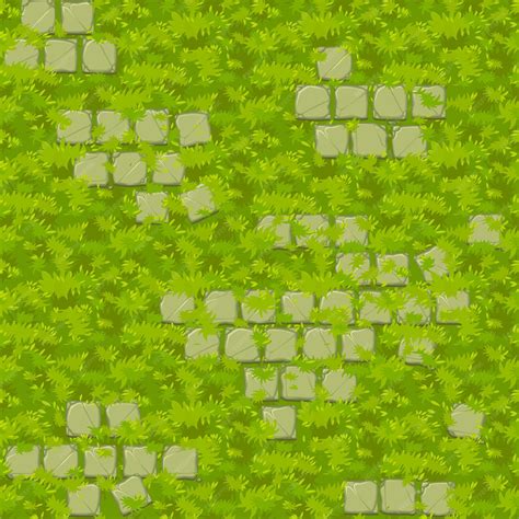 Premium Vector Seamless Grass Texture With Old Stone Tiles