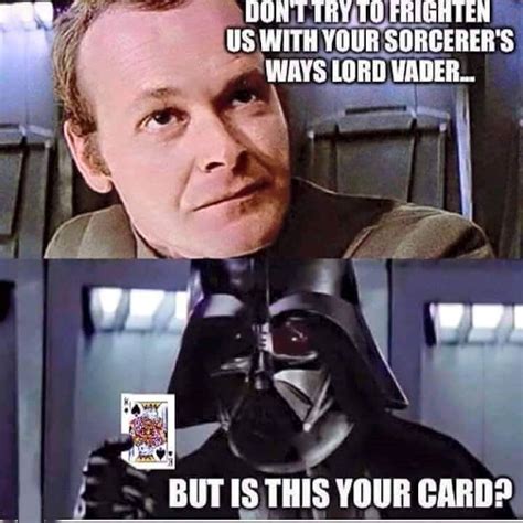 But Is This Your Card Darth Vader Jokes Star Wars Humor Funny Star Wars Memes Star