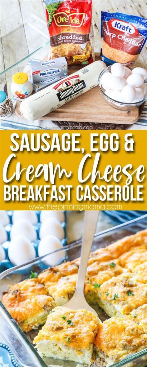 Sausage Egg And Cream Cheese Breakfast Casserole Recipe Best