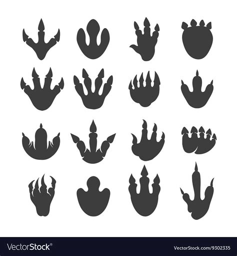 Reptile Footprints Or Dinosaur Tracks Royalty Free Vector