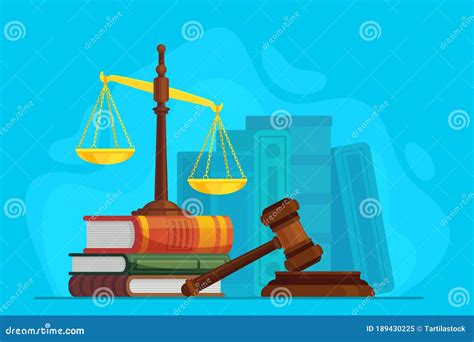 Law And Justice Scale Justice And Wooden Judge Gavel Auction Symbol