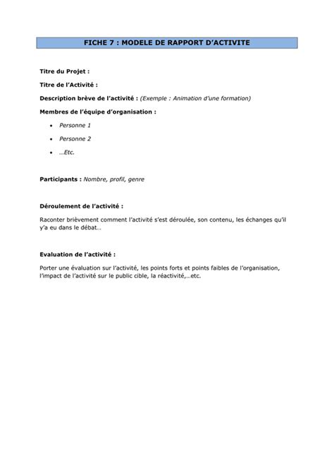 Modelé De Rapport Dactivite Doc Pdf Page 1 Sur 1