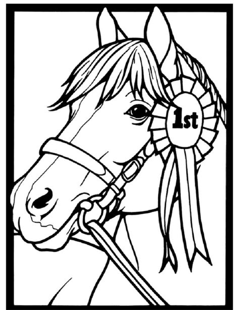 Download and print lots of pages and you can make your own colouring book! Horse Coloring Page of Show Pony Proudly Wearing Blue ...