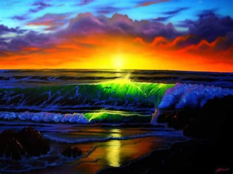 Sunset On The Beach Rainbow Water Sunset Wallpaper Sunset Pictures