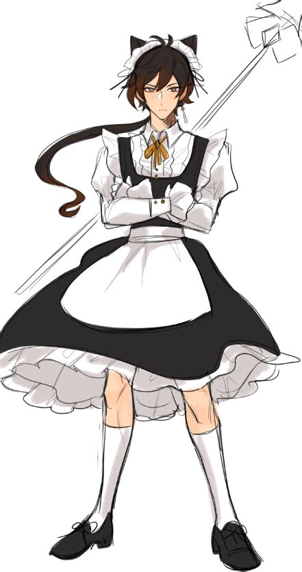 Zhongli Loves You On Twitter Boys In Skirts Impact Maid