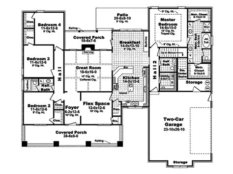 Craftsman Style House Plan 4 Beds 25 Baths 2400 Sqft Plan 21 295