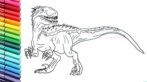 Drawing And Coloring Indoraptor From Jurassic World How To Draw
