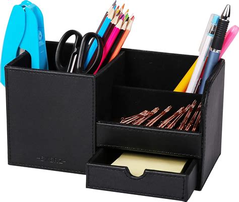 Exerz Desk Organiser Faux Leatherdesk Tidypen Holdermultifunctional