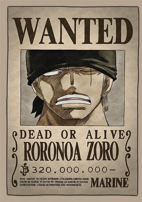 Roronoa Zoro Wanted Digital Art By Anthony S Fine Art America