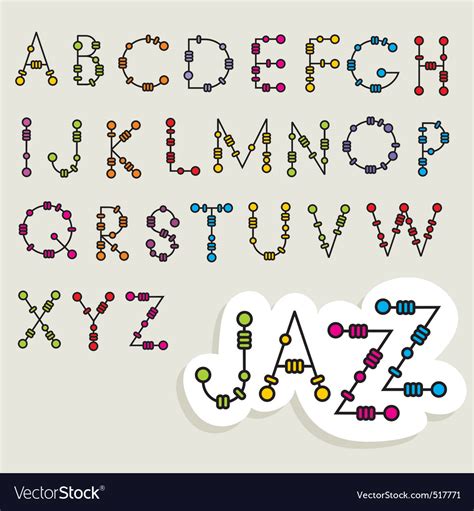 Fun Latin Alphabet Royalty Free Vector Image Vectorstock