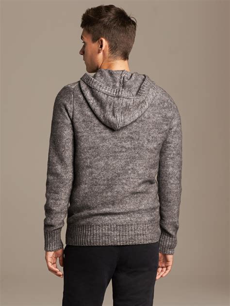 Banana Republic Heritage Hooded Pullover Sweater In Gray For Men