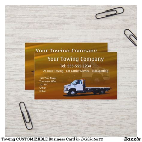 You can customize any design with your own text and logo for free. Towing CUSTOMIZABLE Business Card | Zazzle.com ...