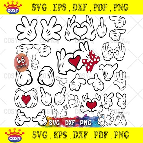 Mickey Hands Svg Bundle Mickey Mouse Hands Svg Minnie Mouse Hands Svg