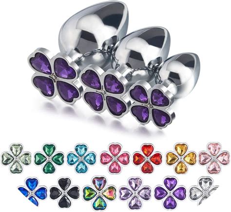 Passion Producerandnewest 1 Pcslot Large Size Four Lees Clover Stainless Steel Butt Plug Crystal