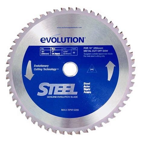 Evolution Power Tools 10 In 52 Teeth Mild Steel Cutting Saw Blade