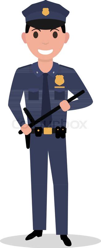 Police officer or security service guard uniform, weapon, accessories cartoon set. Vector illustration of a cartoon ... | Stock vector ...