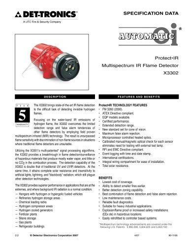 X9800 single ir flame detector brand: X3302 Multispectrum IR Hydrogen Flame Detector - Detector ...