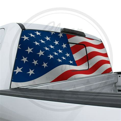 Colored American Flag Rear Back Window Decal Sticker Suv Pick Up Truck
