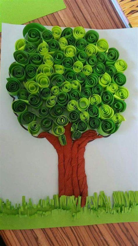 A Tree Made Out Of Rolled Up Paper
