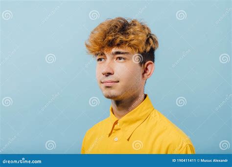 Portrait Of A Nice Guy In Yellow Shirt Young Guy Stock Image Image