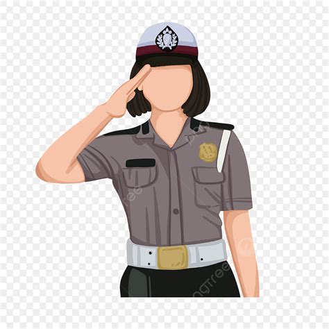 Ilustrasi Kartun Polisi Wanita Indonesia Polisi Wanita Bahasa