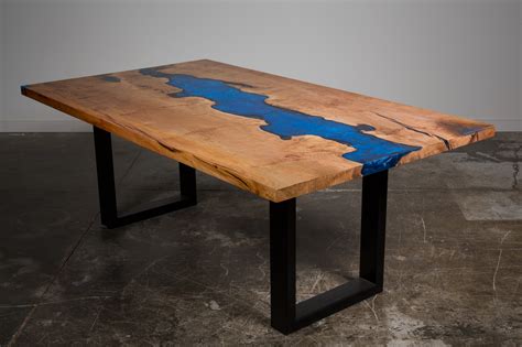 Epoxy River Table Sycamore Wood 78 City Trees Furniture