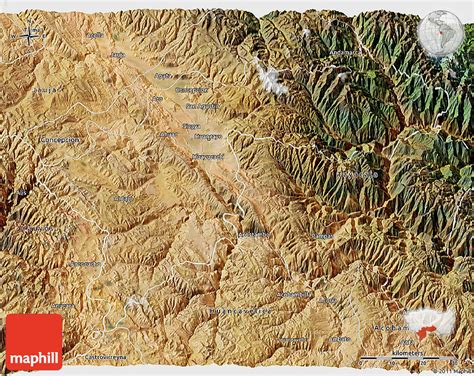 Satellite 3d Map Of Huancayo