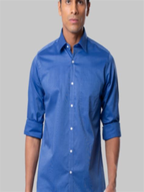 Buy Raymond Men Blue Slim Fit Solid Formal Shirt Shirts For Men