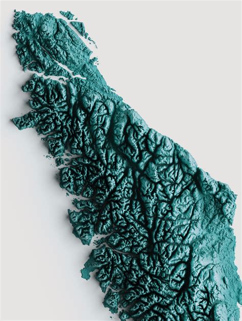 Vancouver Island Relief Map Printable Decor Etsy