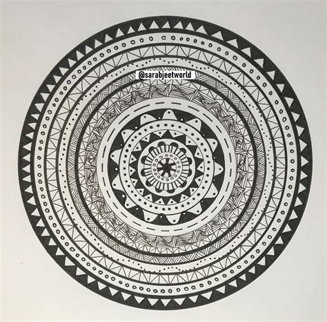 Easy Doodle Mandala Art Circle