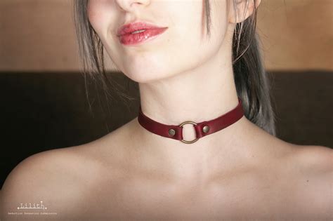 Bdsm Day Collar Slave Collar Submisseve Collar Red Etsy