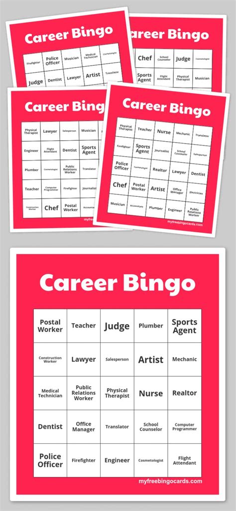 Career Bingo Free Printable Bingo Cards Bingo Cards Free