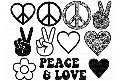 Peace Love Bundle Svg Peace Symbol Svg Peace Sign Mandala By Doodle