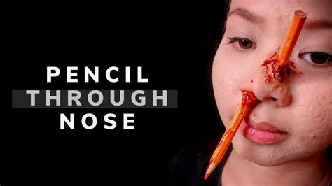 How To Make Pencil Through Nose Sfx Makeup Youtube