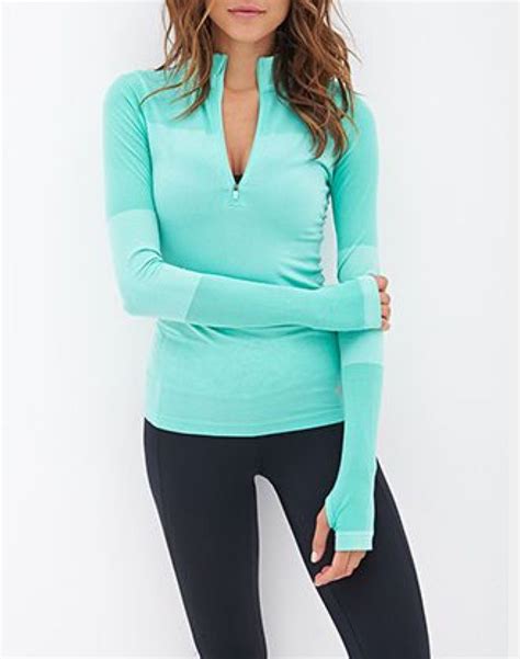 Light Blue Color Block Running Top Fitness Fashion
