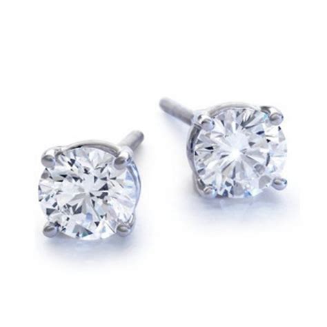 Ct Tw Round Diamond Stud Earrings Kt White Gold Cheap Diamond