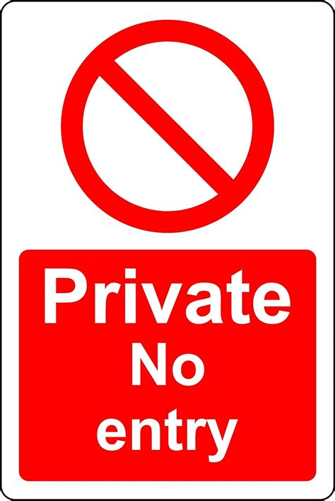 Buy Private No Entry Safety Sign 3mm Aluminium Sign 400mm X 300mm