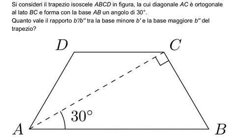 Il Trapezio Isoscele Abcd La Cui Diagonale Ac è Ortogonale Al Lato Bc