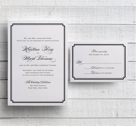 Simple Wedding Invitations Templates Printable Black And White