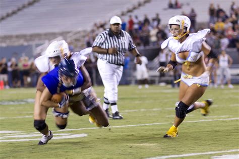 Their commissioner is kind of a dirt bag the women don't even get paid, all of the money goes into keeping the league afloat and covering. Lingerie Football League - Dallas Desire vs. San Diego Sed… | Flickr