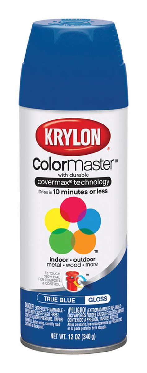 Krylon Colormaster True Blue Gloss Spray Paint 12 Oz Stine Home
