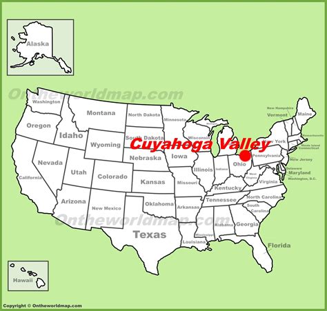 Cuyahoga Valley National Park Location On The Us Map