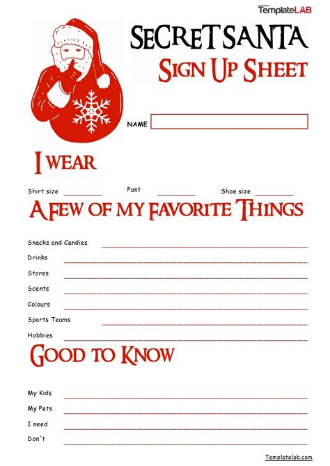 Free Printable Secret Santa Forms Free Printable Templates My XXX Hot Girl