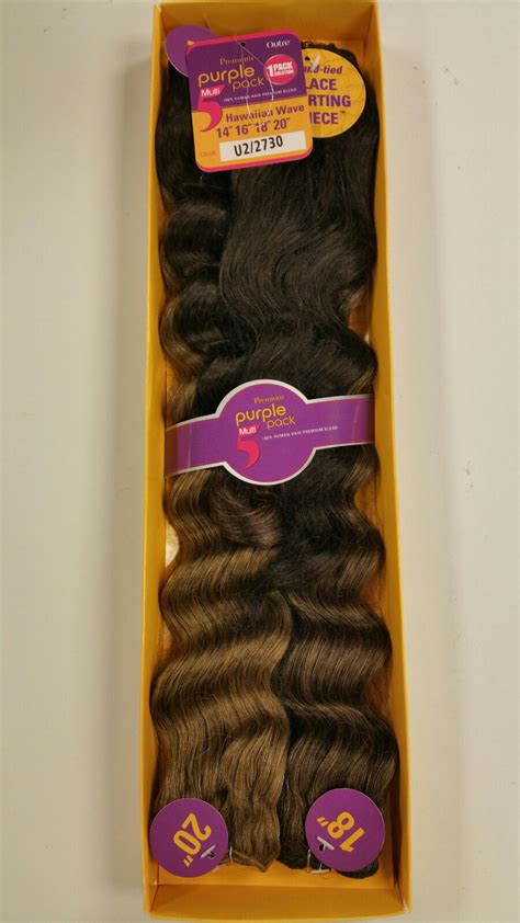 Outre Purple Pack Human Hair Blend For Weaving Hawaiian Wave Multi 5