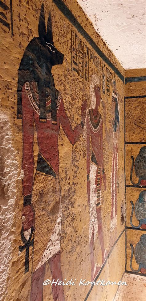 Kv62 Tomb Of Tutankhamun Anubis And Tutankhamun And In Fr Flickr