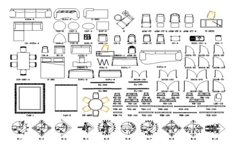 Furniture Equipment Plan Detail Dwg File Colorful Furniture Nyc