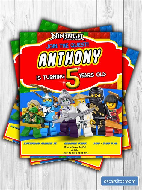 Lego Ninjago Birthday Invitation Lego Ninjago Birthday Ninjago