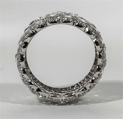Unique Wide Rose And Full Cut Diamond Band Ring For Sale At 1stdibs