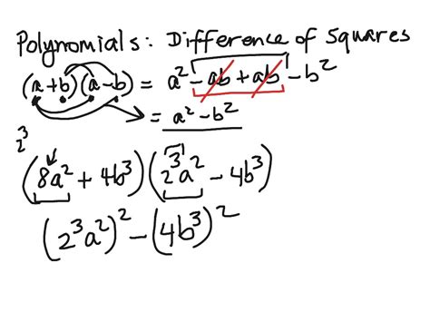 Polynomials - Difference of Squares | ShowMe