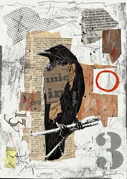 The Raven Collage Mixed Media Collage Collage Art Mixed Media Art